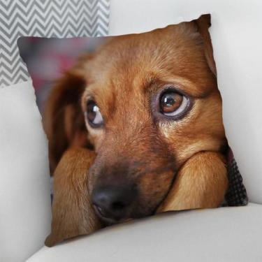 Imagem de Almofada Decorativa Cheia c/ Zíper 40x40 Dog Pet Cachorro Cão - Deluzz