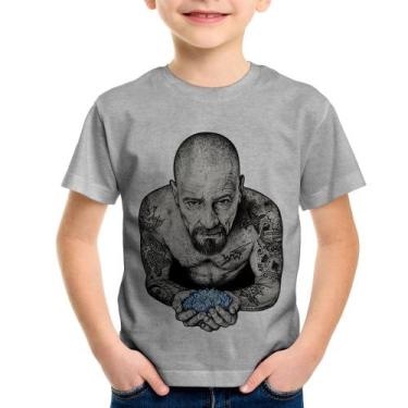 Imagem de Camiseta Infantil Walter White Tattoo Heisenberg - Foca na Moda, Cinza