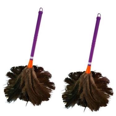 Imagem de Kit 2 Espanador De Pó Penas De Avestruz  Tira Poeira 47 Cm - Duster