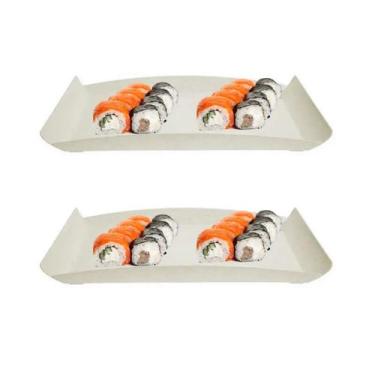 Imagem de 2un bandeja zen petisqueira  34x18cm reflorestada - bege - Evo