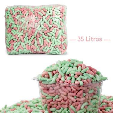 Imagem de 35 Litros De Flocos Proteção Biodegradável Rosa e Verde - EC