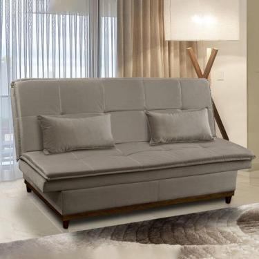 Imagem de Sofá Cama Casal 190 Cm Mola Bonnel Espuma D26 Pillow Manta Lotus Suede