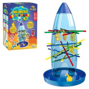 Imagem de Jogo Tira Varetas Astronauta Infantil Divertido Coordenação Motora - A