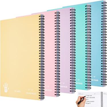Imagem de Henoyso 5 cadernos jumbo para canhotos, 100 folhas/200 páginas, caderno para canhotos, caderno espiral de 28 x 23 cm, para facilitar o uso do canhoto (cor vívida)
