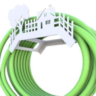 Imagem de Suporte Enrolador De Mangueira De Jardim Home Branco - Cromoshop