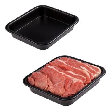 Imagem de Bandeja Resistente Preta Lisa Para Balcão Açougue 41x35x5 - NoBrand