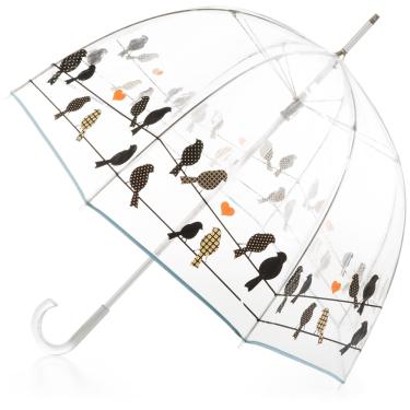 Imagem de totes Guarda-chuva transparente com bolhas, Pássaros em um arame, One Size, Guarda-chuva
