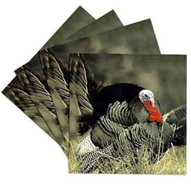 Imagem de 3dRose Wild Turkey Gobbler - Porta-copos de cerâmica para azulejo, conjunto de 4, conjunto de 4 cerâmica, varia