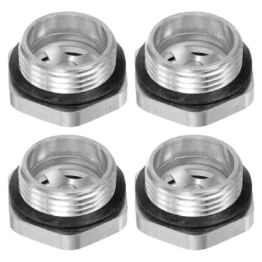 Imagem de HARFINGTON 4 peças de vidro de visão de óleo para compressor de ar G1" rosca macho medidor de nível de líquido cabeça hexagonal de alumínio indicador de óleo janela com anel de vedação para tanques de