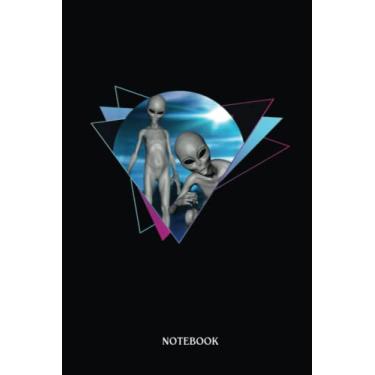 Imagem de Alien Notebook: Alien Head Synthwave Triangle And Futuristic Wireframe Cyber | Alien Journal, Lined Journal Ufo, Ufo Journal, Lined Journal Alien, Size 6 X 9", 120 Pages.