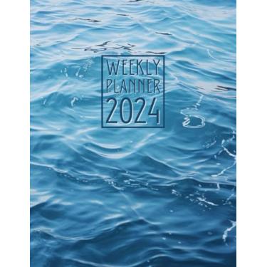 Imagem de Weekly Planner 2024: Beautiful Calm Blue Ocean Water Cover for Organization and Yearly Planning