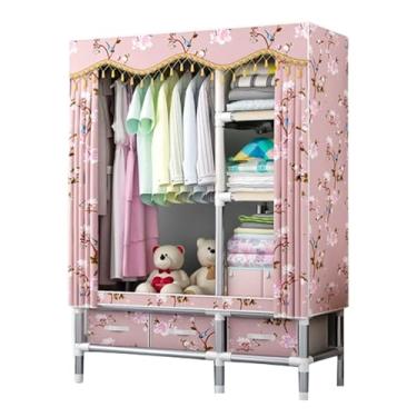 Imagem de Guarda-roupa Armário de guarda-roupa forte autônomo rack de roupas com gavetas armário de guarda-roupa para pendurar roupas organizador de armazenamento armário