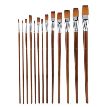 Imagem de Conjunto de Pincéis de Desenho para Pintura a óleo Em Aquarela de Cabelo de Nylon Com 13 Unidades Cabo de Madeira Materiais de Arte Profissionais, Com Textura Macia, para