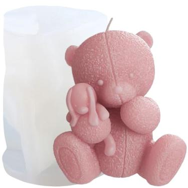 Imagem de XIAOSHUI Molde de vela de urso de boneca, moldes de silicone, urso, molde de fundição de resina para fazer velas, decoração de casa, molde de aromaterapia, artesanato de argila de gesso