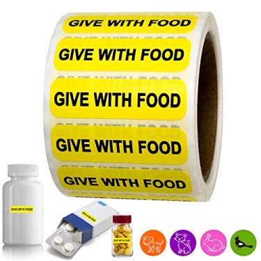 Imagem de Dê com rótulos/adesivos de alimentos veterinários, 3,8 x 1,1 cm, etiquetas de instruções de medicamentos para recipientes médicos, farmácias, hospitais para gerenciamento de drogas, 500 etiquetas por