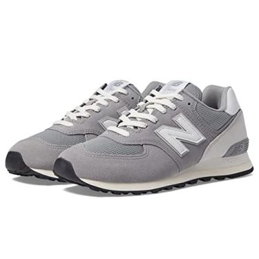 Imagem de New Balance Tênis unissex adulto 574 V2 History, Cinza/branco, 12 Wide Women/10.5 Men