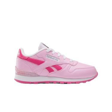 Imagem de Reebok Tênis infantil unissex infantil clássico de couro Step N' Flash, Astro Rose/Bold Pink/White, 15