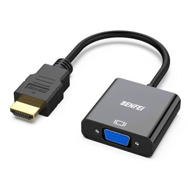 Imagem de Adaptador HDMI para VGA – Macho para Fêmea, Conector Banhado a Ouro, Suporte Full HD 1080p, Conexão Unidirecional, Preto