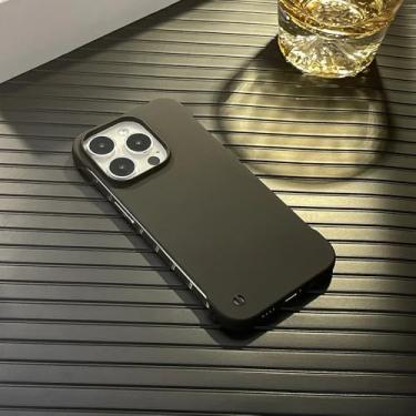 Imagem de Capa rígida ultrafina sem moldura para PC para iPhone 15 14 13 12 MINI 11 Pro Max XR XS X 8 7 Plus SE Slim Cooling Candy, preta, para iPhone 12 Mini