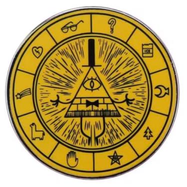 Imagem de Crachá de broche esmaltado Bill Cipher Demon Teapot Gravity Cartoon 3 cm, 1.5 Inches, Esmalte, Esmalte