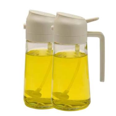 Imagem de Kit 2 Porta Azeite Vinagre Spray 2 x 1 Borrifador 470 ml Galheteiro - 