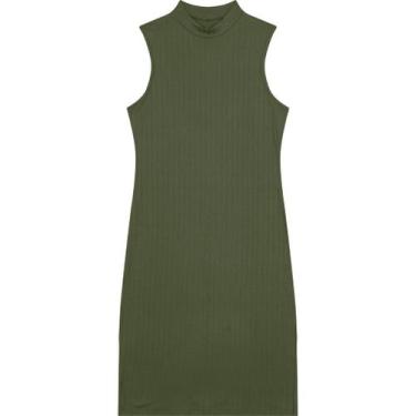 Imagem de Vestido Manga Curta Canelado Viscose Malwee Ref. 102421, Verde escuro 