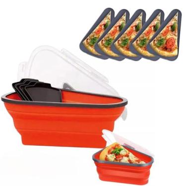 Imagem de Porta Pizza Retrátil Silicone Freezer Ao Microondas 5 Fatias - Mori