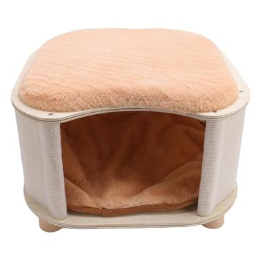 Imagem de Casa de Gato de Caverna de Madeira, Condomínio Multifuncional No Estilo de Gato de Capa de Gato para Caver