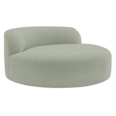 Imagem de Poltrona Orgânica Chaise Rússia Bouclé - Amarena Móveis, Verde Oliva