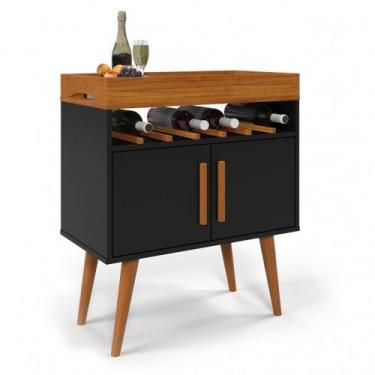 Imagem de Aparador Café Drink com Portas Pés em Madeira Sala Buffet - Ofertamo, 