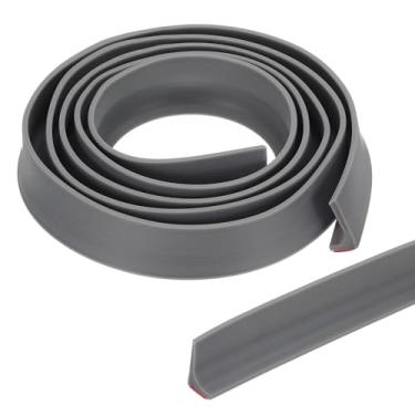 Imagem de PATIKIL Protetor de barragem de água de limite de chuveiro dobrável de 199 cm, barreira de rolha de chuveiro, protetor autoadesivo contra respingos para parte inferior de porta de chuveiro sem