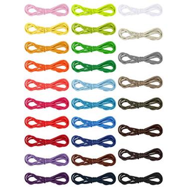 Imagem de WILLBOND 28 pares de cadarços redondos coloridos de 4 mm de largura para sapatos, cordões, cores sortidas para tênis, botas, skate, caminhada