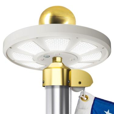 Imagem de Flag Pole Light HOOPLE alimentado por energia solar para poste de bandeira de 15-25 pés