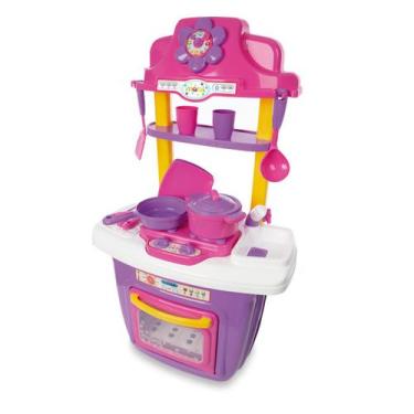 Imagem de Cozinha Infantil Maral Rosa Com Acessórios Portátil