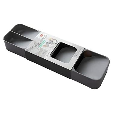 Imagem de Porta Talher Separador Cinco Divisorias Organizador Gaveta (Cinza)