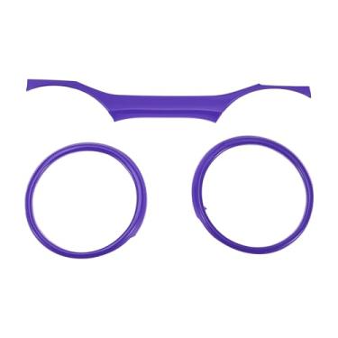 Imagem de REPAIROCK 1 conjunto de painel de instrumentos para painel de instrumentos para Jeep Wrangler JL JLU 18-24 para Jeep Gladiator JT 2 portas 4 portas painel central decoração capa adesivo ABS roxo