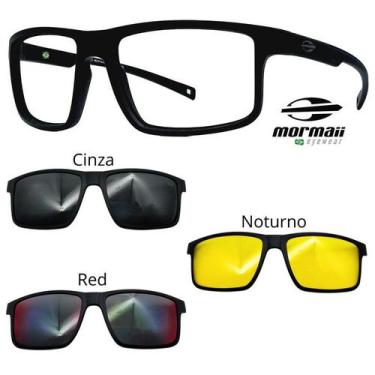 Imagem de Oculos Mormaii Swap 5 6127 A14 Preto Fosco Com 3 Clipons, Cinza, Red, 