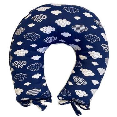 Imagem de Almofada de Amamentação Capa Removível- Nuvem Azul Marinho - Jandis Ba