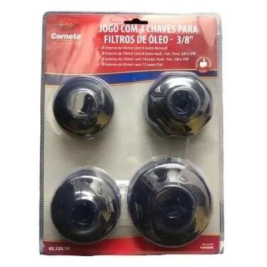 Imagem de Jogo 4 Chaves Para Filtro De Óleo 3/8 - Corneta