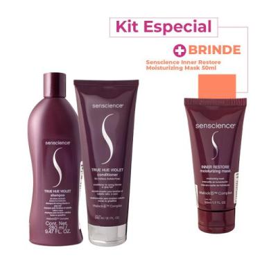 Imagem de Kit Senscience True Hue Violet Inner Restore Duo Máscara (3 produtos)