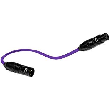 Imagem de Cabo XLR balanceado da Coluber macho para fêmea – Conector de microfone Pro de 3 pinos para alto-falantes alimentados, interface de áudio ou mixer – para desempenho ao vivo e gravação, Roxa, 0.5 Feet