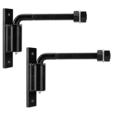 Imagem de SPARKWHIZ Dobradiça de parafuso pesado em J de 3/10.2 cm para portões grandes de entrada de automóveis pesados até 500 kg, dobradiça de portão de rolamento de esferas, pacote com 2