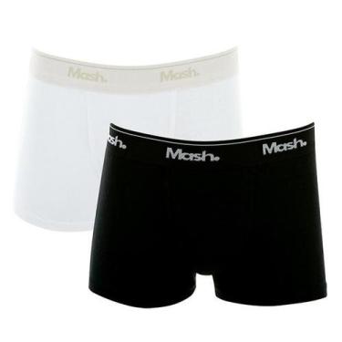 Imagem de Kit com 2 Cuecas Boxer Mash Infantil 110.07 Preto/Branco, Branco, Pret