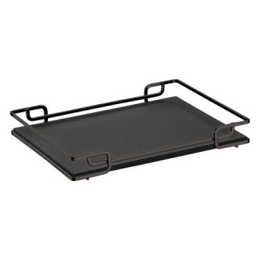 Imagem de Bandeja Multiuso Hara Luana Tampo material sintético Preto 30x40 Cm, P