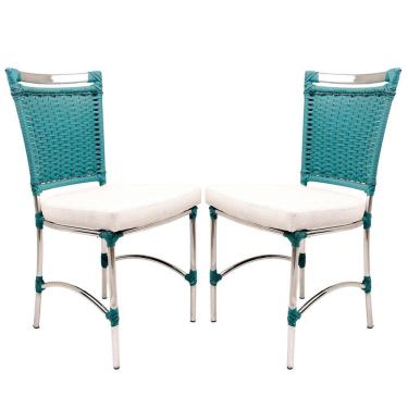 Imagem de 2 Cadeiras De Jantar Jk Em Alumínio E Fibra Sintética