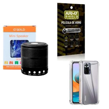 Imagem de Kit Caixa De Som + Capa Xiaomi Redminote 10Pro + Película 3D