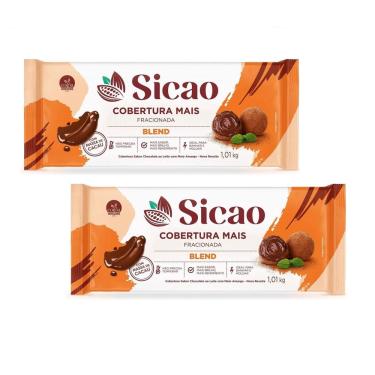 Imagem de Barra Chocolate Blend Cobertura Mais 1,01Kg Sicao- Kit 2 Un