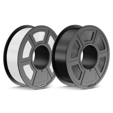 Imagem de JAYO Filamento PETG 1,75 mm 2,2 kg, filamento de impressora 3D PETG de forte resistência, precisão dimensional +/- 0,02 mm, serve para a maioria das impressoras 3D FDM (preto, branco