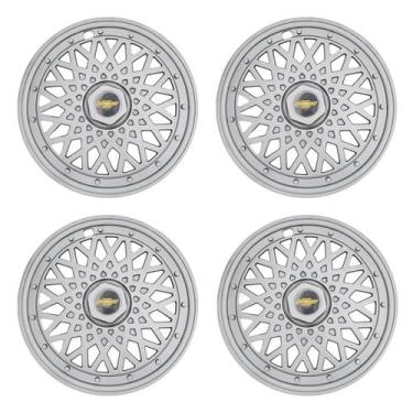 Imagem de Jogo de calotas 601ar-pta aro 14 aro de pressão + emblema de papel gm 