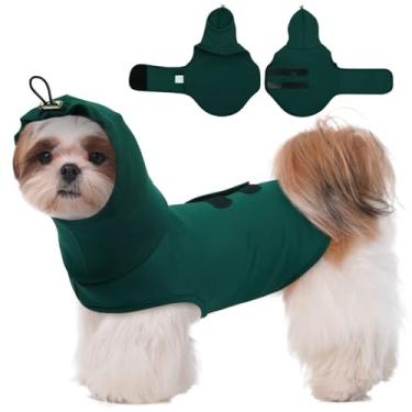 Imagem de MIGOHI Colete de Ansiedade para Cães Pequenos, Camisas Calmantes com Efeito Calmante, Coletes Confortáveis com Capa de Cabeça e Orelha, Tamanho PP, Verde, Poliéster, Lavável na Máquina